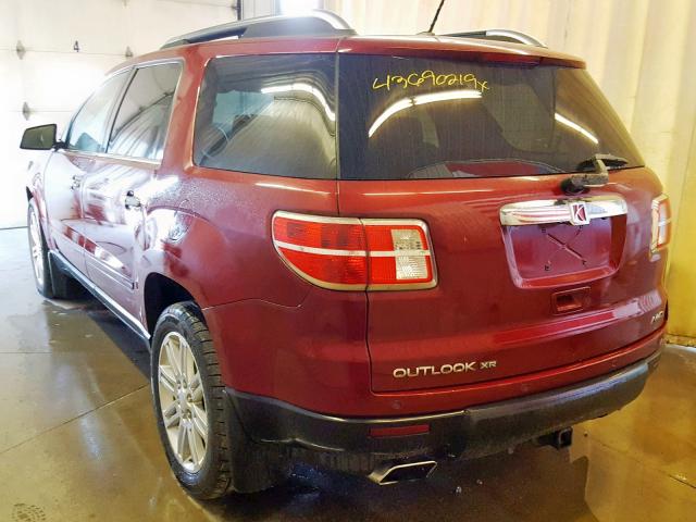 5GZEV23D69J149794 - 2009 SATURN OUTLOOK XR მუქწითელი ფოტო 3