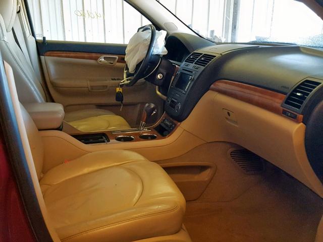 5GZEV23D69J149794 - 2009 SATURN OUTLOOK XR მუქწითელი ფოტო 5