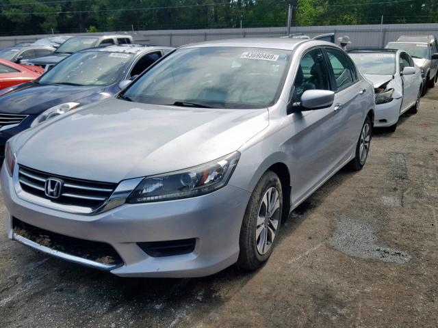 1HGCR2F37EA210033 - 2014 HONDA ACCORD LX SILVER photo 2