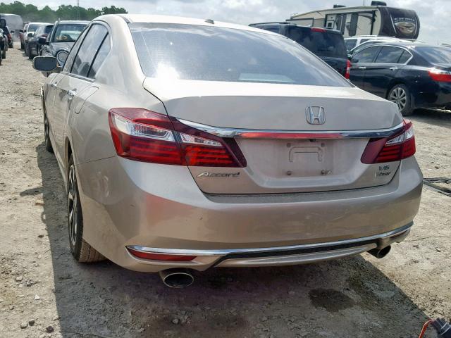 1HGCR3F8XHA022029 - 2017 HONDA ACCORD EXL GOLD photo 3