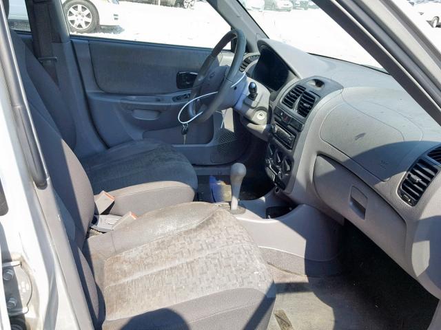 KMHCG45C55U662509 - 2005 HYUNDAI ACCENT GL SILVER photo 5