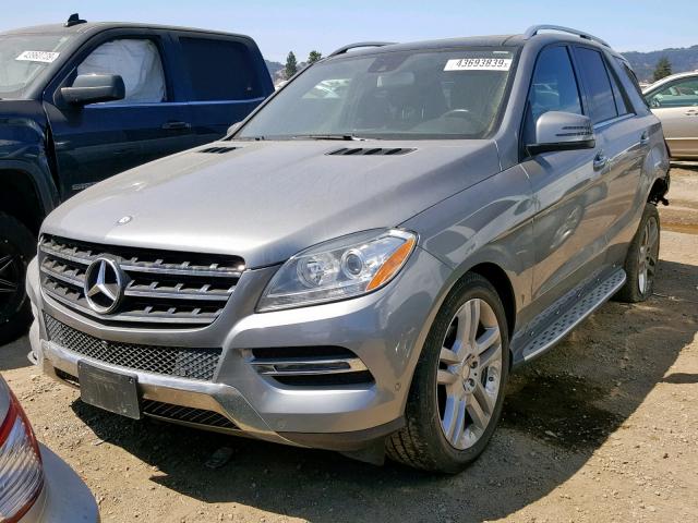 4JGDA5JB4FA525184 - 2015 MERCEDES-BENZ ML 350 GRAY photo 2