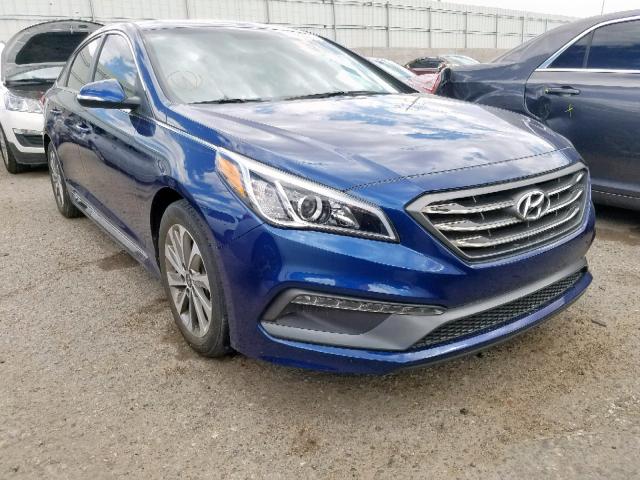 5NPE34AF2GH419732 - 2016 HYUNDAI SONATA SPO BLUE photo 1