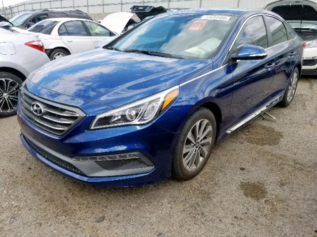 5NPE34AF2GH419732 - 2016 HYUNDAI SONATA SPO BLUE photo 2