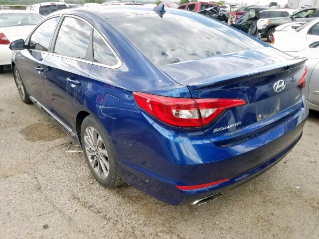 5NPE34AF2GH419732 - 2016 HYUNDAI SONATA SPO BLUE photo 3