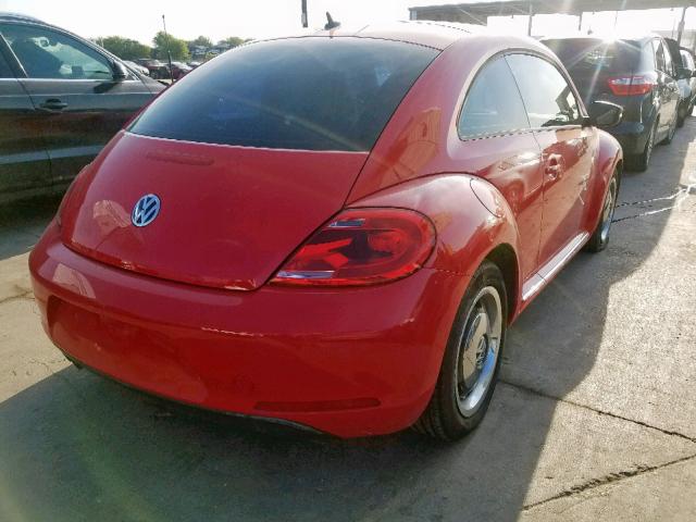 3VWJX7AT4DM607147 - 2013 VOLKSWAGEN BEETLE RED photo 4