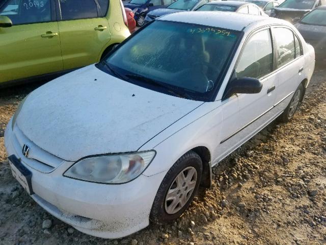 1HGES16324L003205 - 2004 HONDA CIVIC DX V WHITE photo 2