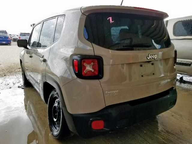 ZACCJAAT0GPD40813 - 2016 JEEP RENEGADE S ბეჟი ფოტო 3
