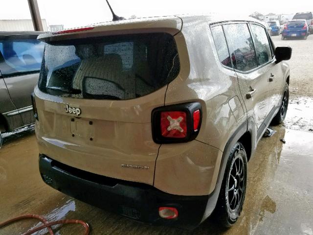 ZACCJAAT0GPD40813 - 2016 JEEP RENEGADE S ბეჟი ფოტო 4