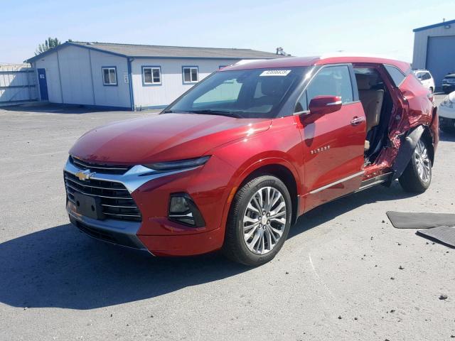 3GNKBKRS5KS564698 - 2019 CHEVROLET BLAZER PRE MAROON photo 2