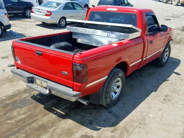 1FTYR10D92TA11162 - 2002 FORD RANGER RED photo 4