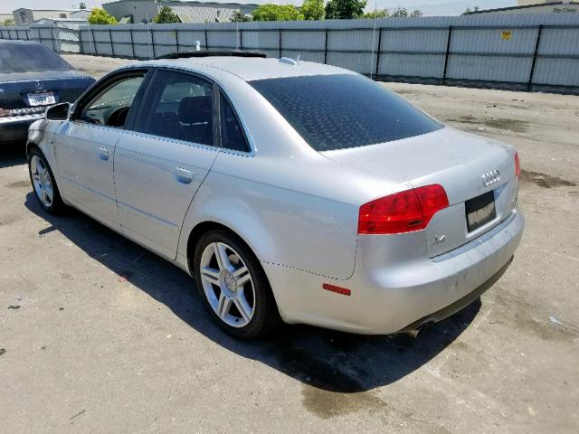 WAUAF78E55A531284 - 2005 AUDI A4 2.0T SILVER photo 3