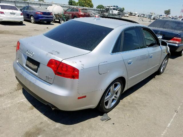 WAUAF78E55A531284 - 2005 AUDI A4 2.0T SILVER photo 4