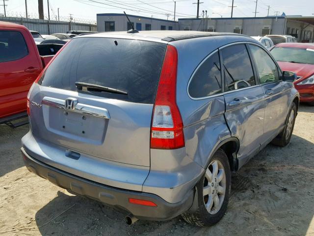 JHLRE38798C021955 - 2008 HONDA CR-V EXL BLUE photo 4