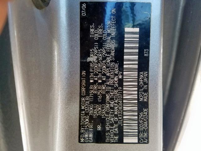 JTLKT324064107119 - 2006 TOYOTA SCION XB 灰色 照片 10