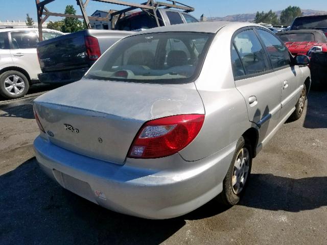 KNADC123216038184 - 2001 KIA RIO SILVER photo 4