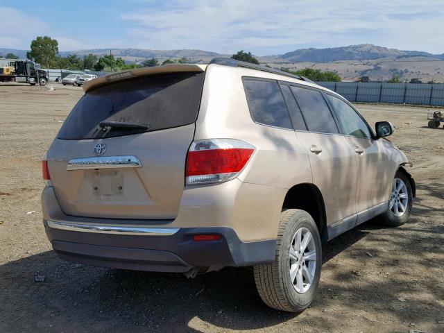 5TDZK3EH6CS067334 - 2012 TOYOTA HIGHLANDER GOLD photo 4