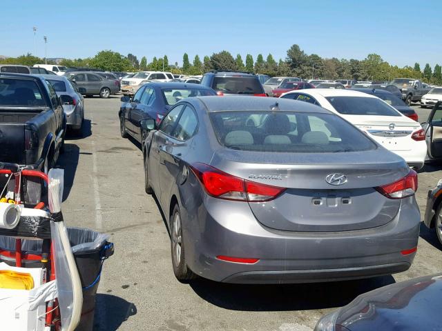 5NPDH4AE9EH491979 - 2014 HYUNDAI ELANTRA SE GRAY photo 3