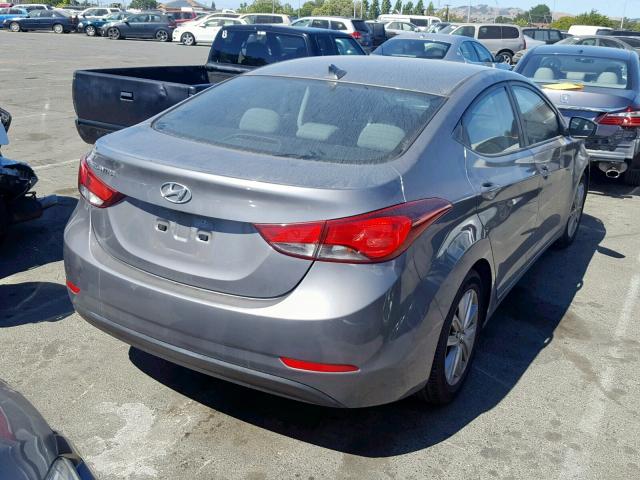 5NPDH4AE9EH491979 - 2014 HYUNDAI ELANTRA SE GRAY photo 4