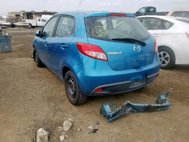 JM1DE1KY1C0144690 - 2012 MAZDA MAZDA2 BLUE photo 3