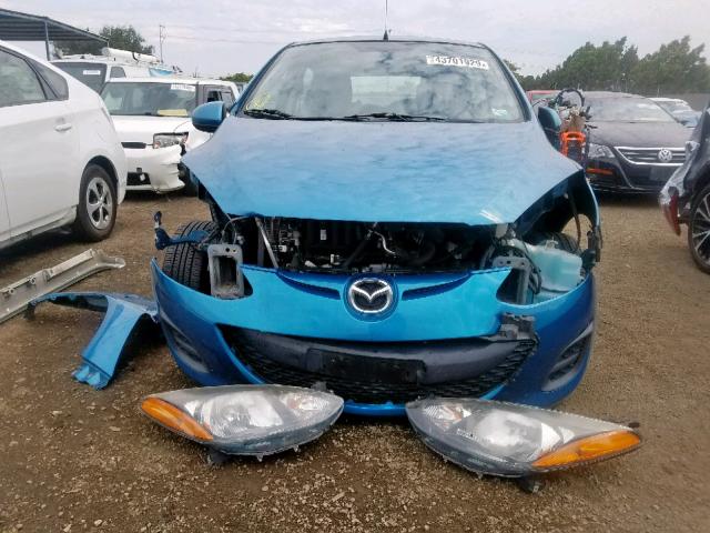 JM1DE1KY1C0144690 - 2012 MAZDA MAZDA2 BLUE photo 9