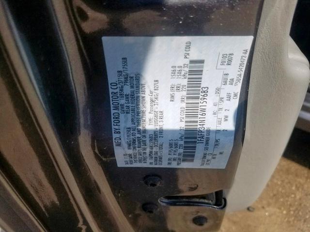 1FAFP34N16W159683 - 2006 FORD FOCUS ZX4 GRAY photo 10