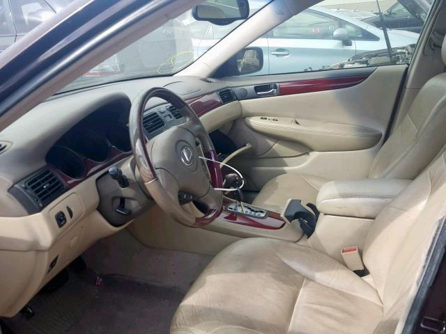 JTHBF30G730120063 - 2003 LEXUS ES 300 BURGUNDY photo 5