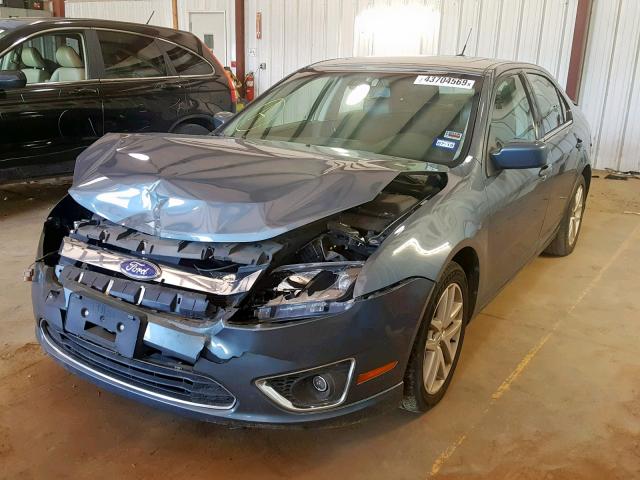 3FAHP0JA9CR272868 - 2012 FORD FUSION SEL BLUE photo 2