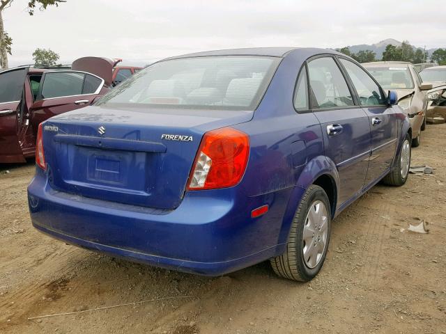 KL5JD56Z96K430091 - 2006 SUZUKI FORENZA BLUE photo 4