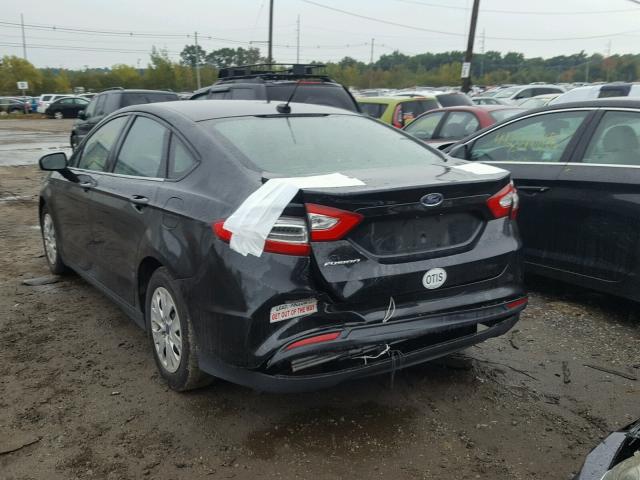 3FA6P0G79DR334886 - 2013 FORD FUSION S BLACK photo 3