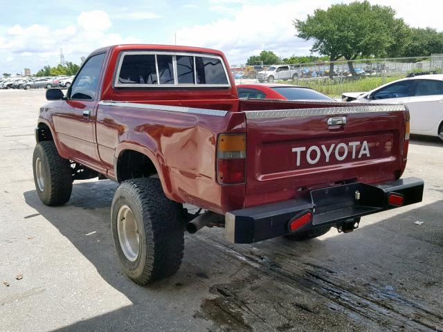 JT4RN01P0K7002927 - 1989 TOYOTA PICKUP 1/2 RED photo 3