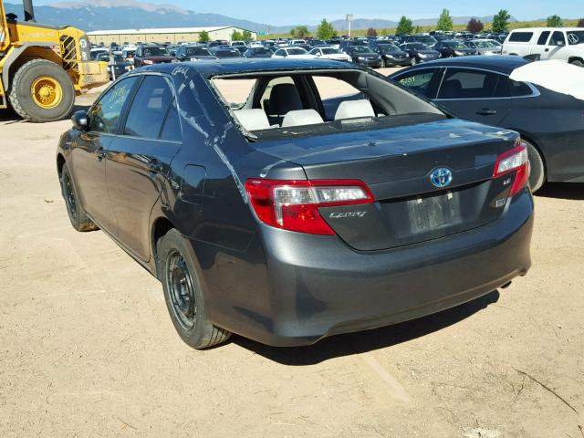 4T1BD1FKXCU004111 - 2012 TOYOTA CAMRY HYBR GRAY photo 3