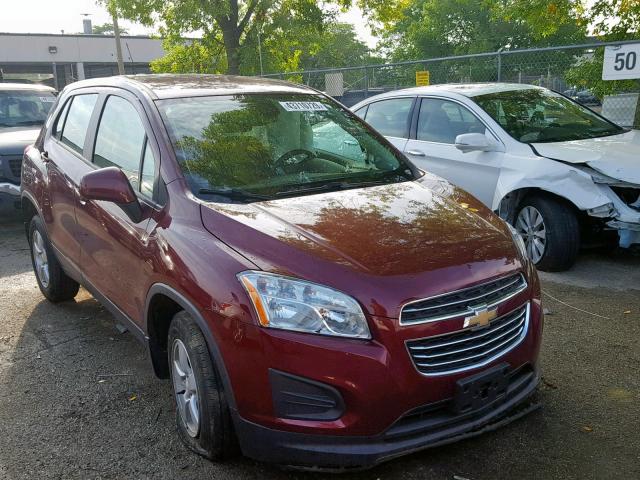 3GNCJNSB4GL277390 - 2016 CHEVROLET TRAX LS BURGUNDY photo 1