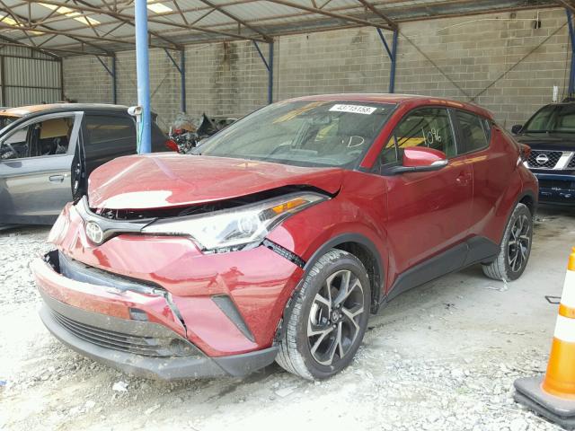 JTNKHMBXXJ1007922 - 2018 TOYOTA C-HR XLE RED photo 2