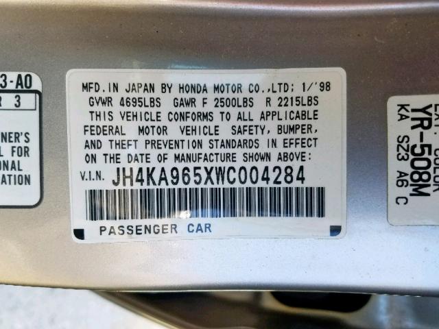 JH4KA965XWC004284 - 1998 ACURA 3.5RL BEIGE photo 10