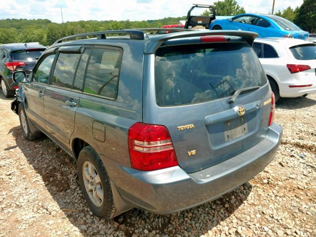 JTEGF21A030114516 - 2003 TOYOTA HIGHLANDER BLUE photo 3