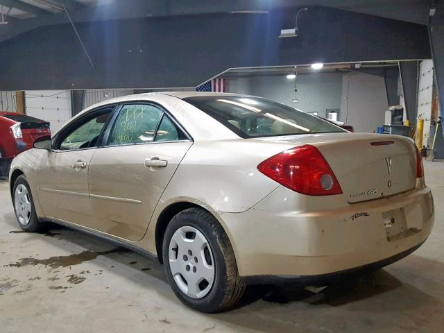 1G2ZF58B074196344 - 2007 PONTIAC G6 VALUE L GOLD photo 3