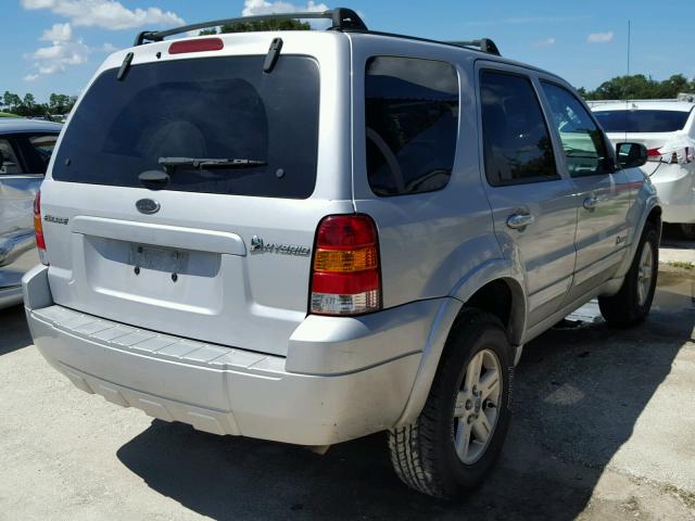 1FMYU95HX6KA30724 - 2006 FORD ESCAPE HEV SILVER photo 4