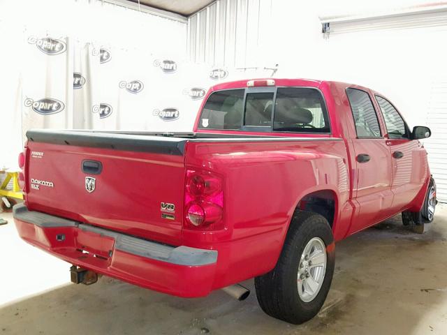 1D7HE48N98S543459 - 2008 DODGE DAKOTA QUA RED photo 4