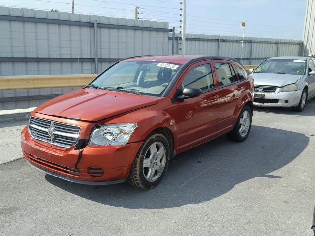 1B3HB48A89D108584 - 2009 DODGE CALIBER SX ORANGE photo 2