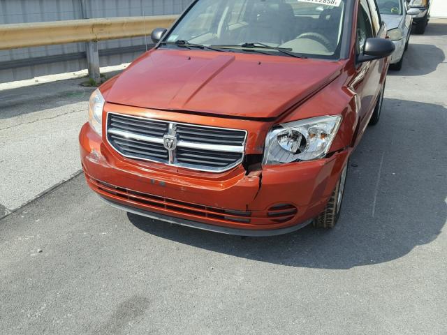 1B3HB48A89D108584 - 2009 DODGE CALIBER SX ORANGE photo 9