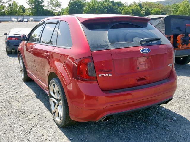 2FMDK4AK6BBB05853 - 2011 FORD EDGE SPORT RED photo 3