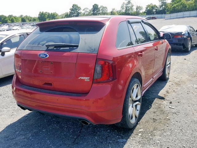 2FMDK4AK6BBB05853 - 2011 FORD EDGE SPORT RED photo 4