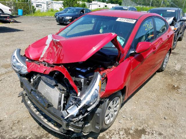 KMHCT4AEXGU987226 - 2016 HYUNDAI ACCENT SE RED photo 2