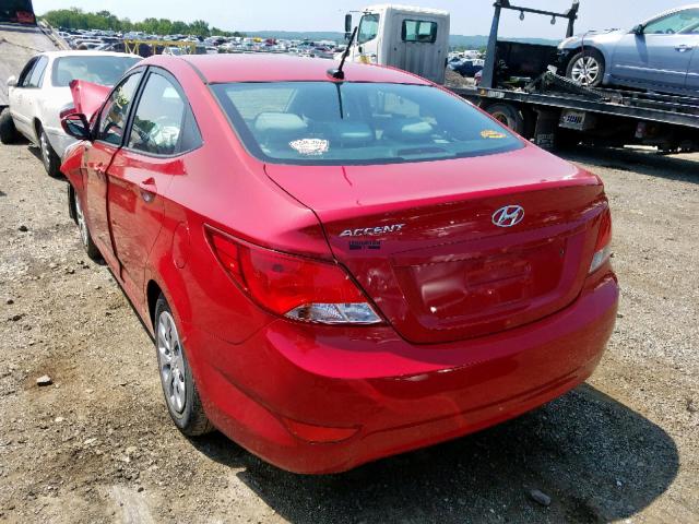 KMHCT4AEXGU987226 - 2016 HYUNDAI ACCENT SE RED photo 3