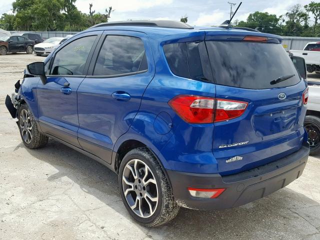 MAJ3P1TE3JC217098 - 2018 FORD ECOSPORT S BLUE photo 3