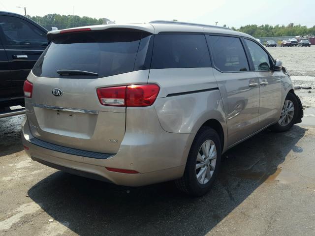 KNDMB5C10G6102631 - 2016 KIA SEDONA LX GOLD photo 4