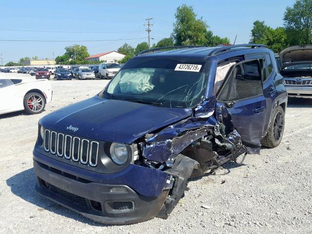 ZACCJAAB2HPF74556 - 2017 JEEP RENEGADE S BLUE photo 2
