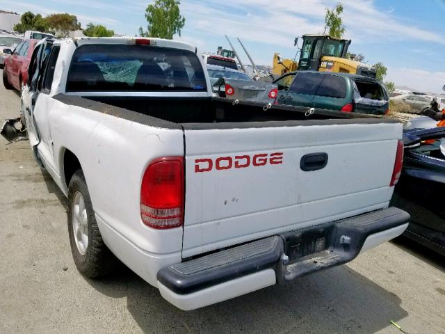 1B7GL23X9VS178902 - 1997 DODGE DAKOTA WHITE photo 3