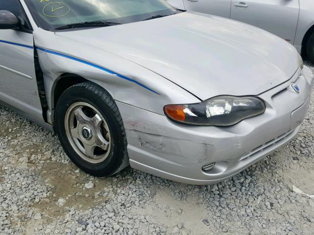 2G1WW12E249439745 - 2004 CHEVROLET MONTE CARL ვერცხლისფერი ფოტო 9